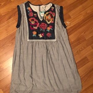 Embroidered Shift Dress